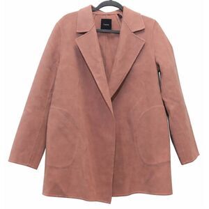 Theory womens medium cashmere wool jacket salmon pink coat